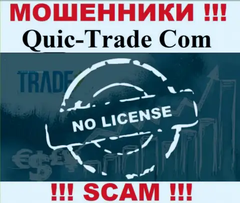 QuicTrade не смогли оформить лицензию на осуществление деятельности, да и не нужна она этим интернет мошенникам