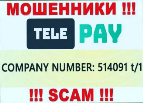 Номер регистрации Tele Pay, который указан мошенниками на их онлайн-ресурсе: 514091 t/1