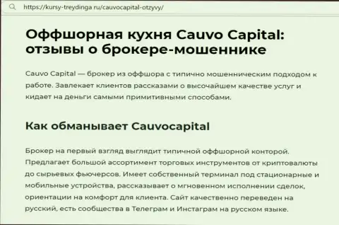 CauvoCapital это МОШЕННИКИ !!! статья со свидетельством мошеннических ухищрений