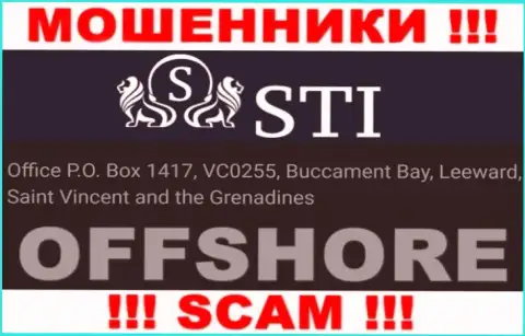 STI - это преступно действующая контора, расположенная в оффшорной зоне Office P.O. Box 1417, VC0255, Buccament Bay, Leeward, Saint Vincent and the Grenadines, будьте весьма внимательны