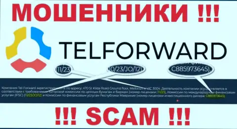 На веб-сайте TelForward Net есть лицензия, но это не меняет их мошенническую сущность