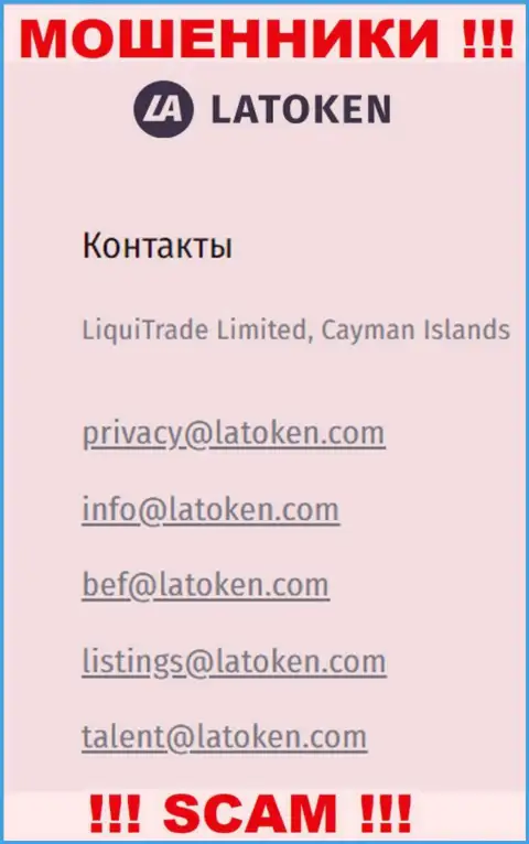 Электронная почта воров Latoken, представленная на их web-сайте, не советуем общаться, все равно обманут