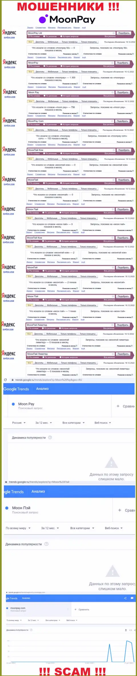 Число online-запросов во всемирной internet сети по бренду мошенников MoonPay