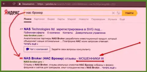 Первые две строчки Яндекса - NAS-Broker Com мошенники!!!
