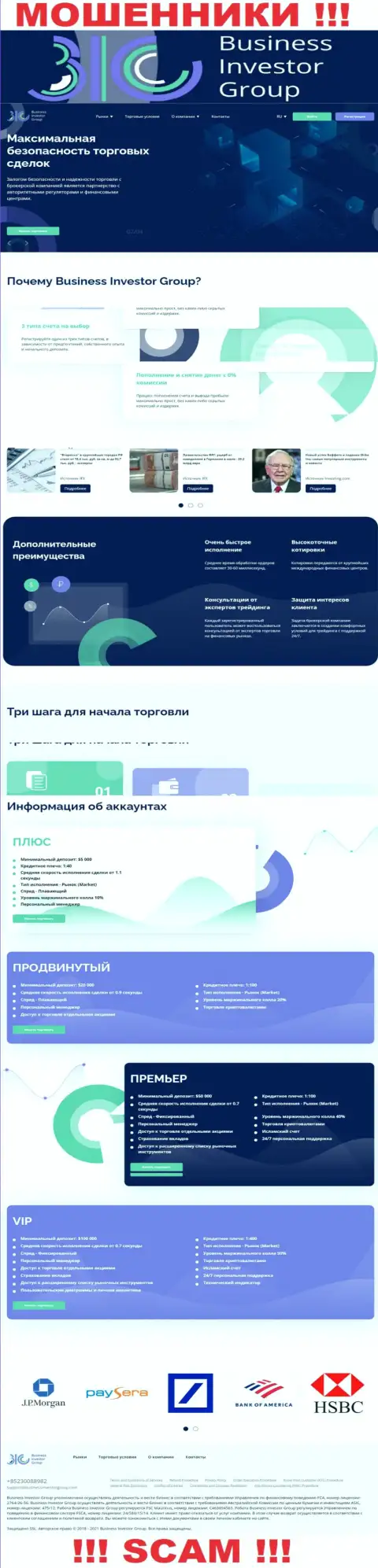 Веб-сервис воров BusinessInvestorGroup Com - BusinessInvestorGroup Com замануха для наивных людей