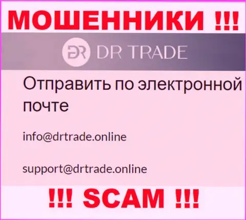 Не отправляйте сообщение на е-майл мошенников DR Trade, размещенный на их web-сайте в разделе контактной инфы - это очень рискованно