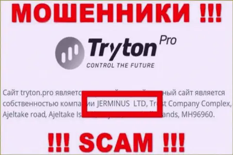 Сведения о юридическом лице TrytonPro - им является компания Jerminus LTD