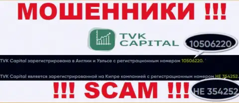 Будьте крайне бдительны, присутствие регистрационного номера у организации TVK Capital (10506220) может оказаться уловкой
