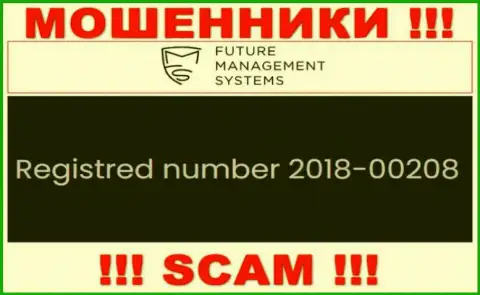 Регистрационный номер компании Future Management Systems, которую нужно обходить десятой дорогой: 2018-00208