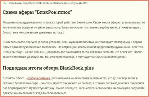 BlackRock Plus - это МАХИНАТОРЫ !!! Прикарманивают денежные средства клиентов (обзор мошеннических комбинаций)
