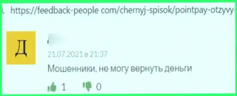 Денежные активы, которые попали в грязные лапы ПоинтПей, находятся под угрозой грабежа - отзыв