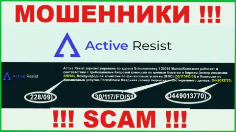 Работать с компанией Active Resist НЕ НУЖНО, невзирая на представленную лицензию у них на онлайн-сервисе