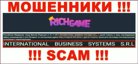 Контора, управляющая кидалами RichGame Win - это NTERNATIONAL BUSINESS SYSTEMS S.R.L.