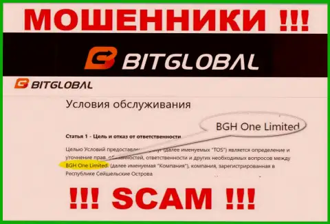 BGH One Limited - это владельцы организации Бит Глобал