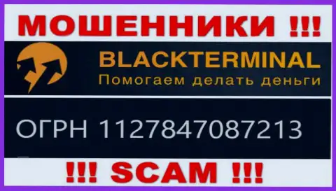 BlackTerminal Ru аферисты всемирной интернет паутины !!! Их номер регистрации: 1127847087213
