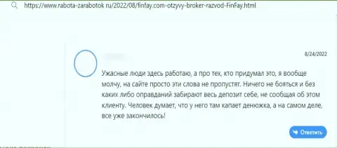 Совместное сотрудничество с организацией Фин Фай может закончиться утратой больших денежных средств (отзыв)