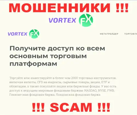 Broker - сфера деятельности internet мошенников Vortex-FX Com