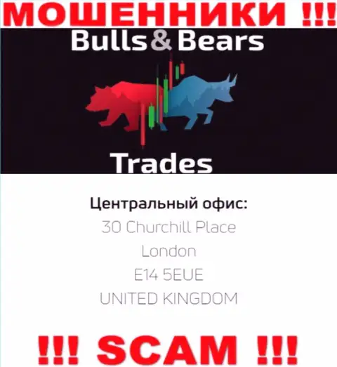 Не поведитесь на наличие информации о местоположении Bulls Bears Trades, у них на сайте эти данные неправдивые