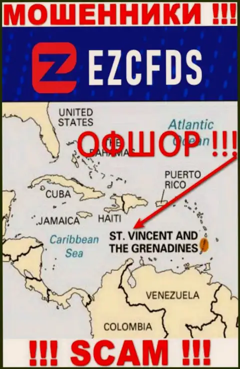 St. Vincent and the Grenadines - оффшорное место регистрации обманщиков ЕЗЦФДС Ком, опубликованное у них на информационном ресурсе