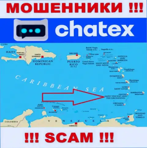 Не верьте мошенникам Чатекс Ком, поскольку они базируются в оффшоре: St. Vincent & the Grenadines