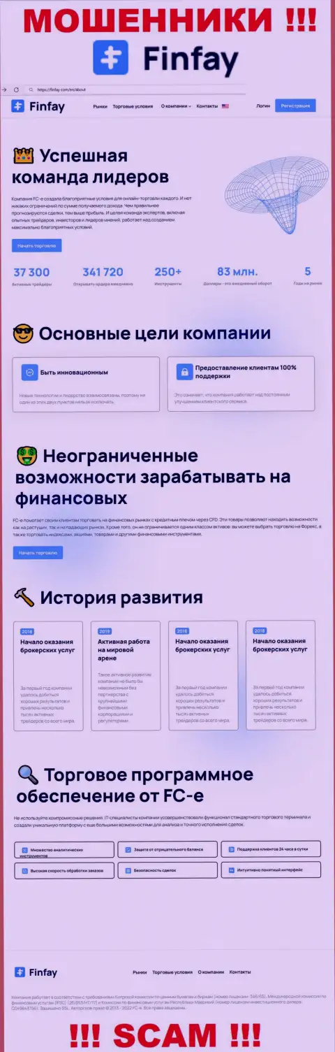 Основная страничка официального web-ресурса мошенников Фин Фай