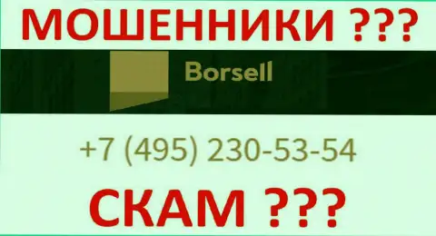 С какого именно номера телефона позвонят мошенники из организации Borsell Ru неведомо, у них их масса