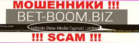 Юр лицом, владеющим интернет ворами Bet Boom Biz, является Hillside (New Media Cyprus) Limited
