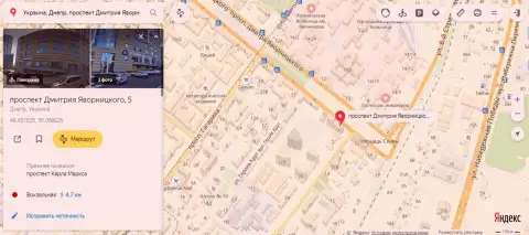 Представленный одним из служащих Maxi Platinum Ltd адрес месторасположения преступной форекс конторы на Yandex Maps