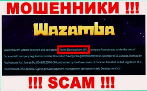Вазамба Ком - это интернет ворюги, а руководит ими Араксио Девелопмент Н.В.