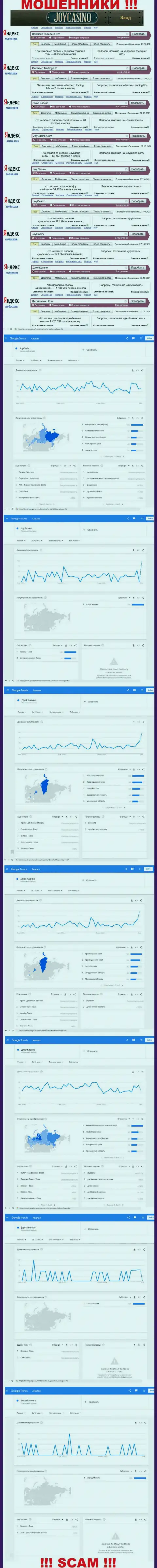 Какое конкретно число брендовых online-запросов в поисковиках internet сети имеется по компании Joy Casino