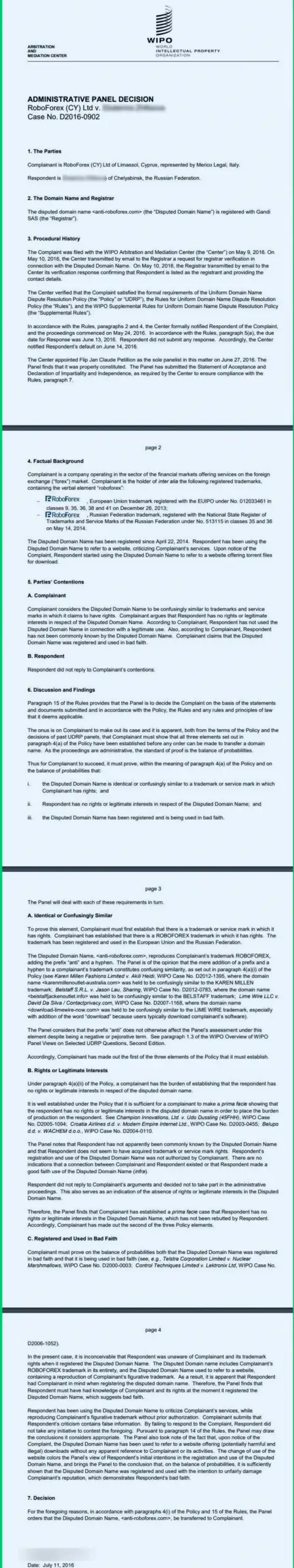 Послание от представителя обманщиков РобоФорекс Ком, нелегально работающих в пределах России